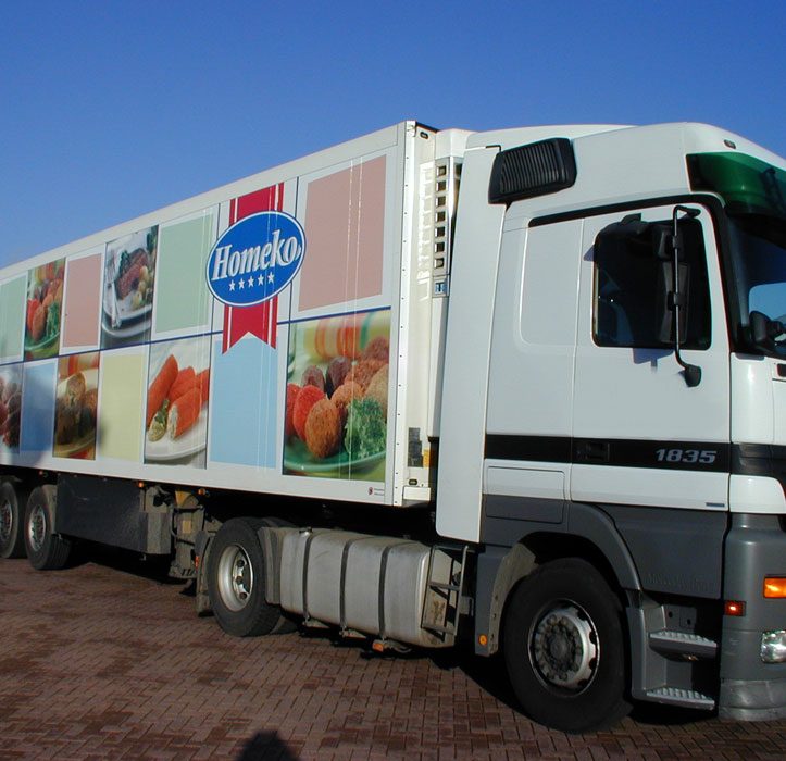 Vrachtauto vleesvervoer Homeko Barendrecht